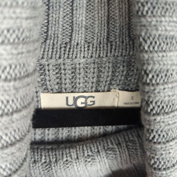 UGG Raelynn 3/4-Sleeve Knit Poncho Sweater Grey Size Small New NWT Pullover - Picture 5 of 6
